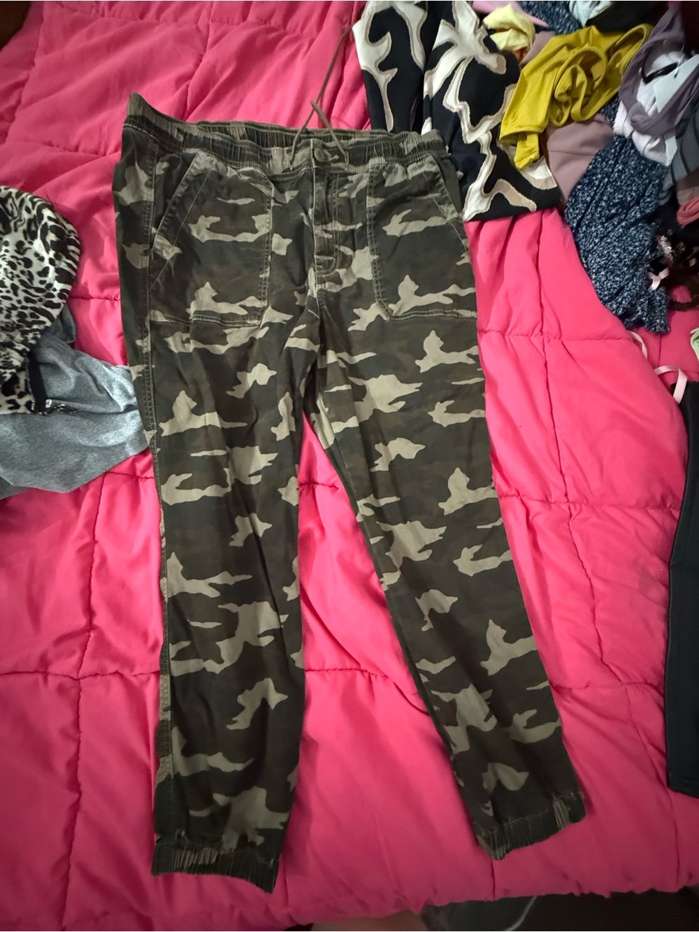 American Eagle Outfitters Olive & Tan Camo Joggers